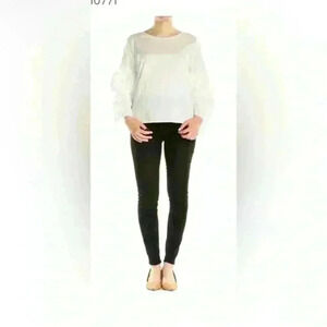 Madewell bell sleeve white cotton top medium‎